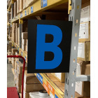 colored warehouse aisle sign with magnetic foot, color lettering