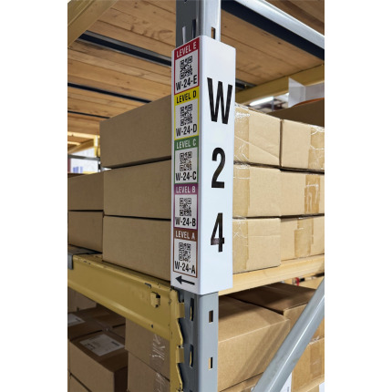 Corner rack sign with labels Corner rack sign with labels